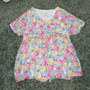 Floral mini babydoll dress